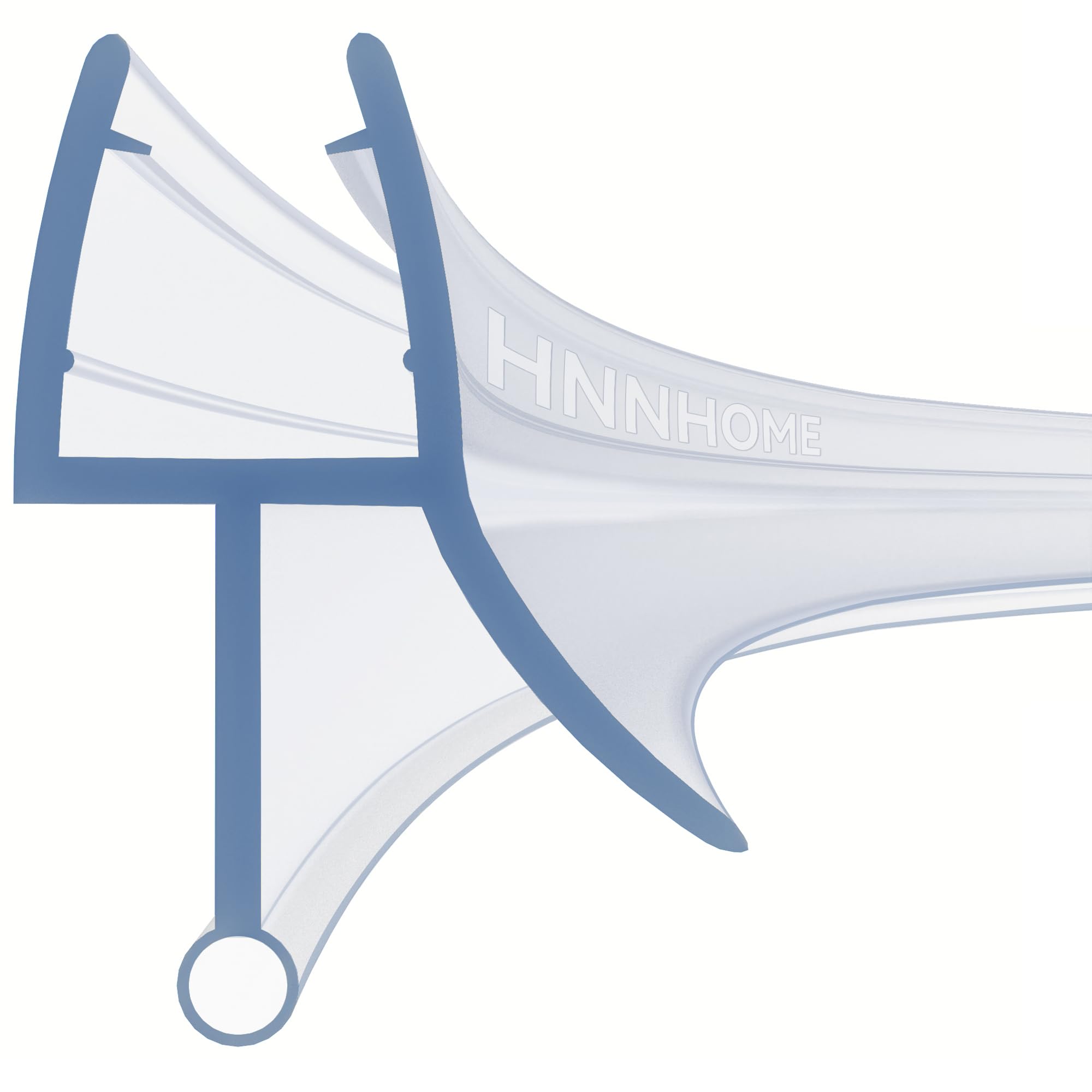 HNNHOME Pre Curve Rubber Plastic Bath Shower Screen Seal Strip for 4-6mm Glass Door Curved 5-10mm Gap (Curved)