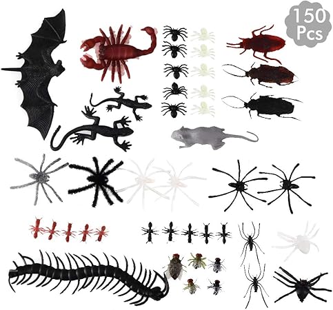 Amazon Shengo 150個セット ハロウィン おもちゃ いたずらグッズ 蜘蛛 ゴキブリ サソリ ムカデ お化け屋敷 雰囲気満点 学園祭 文化祭 パーティー 道具 屋外 玄関 ジョーク どっきり おもちゃ