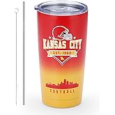 KNKYQRS Football Tumblers,20oz Car Cups,Sports Travel Coffee Mug, 304 Stainless Steel Cup, Hot Drinks,Cold Drinks,Gifts for Men, Women and Fans