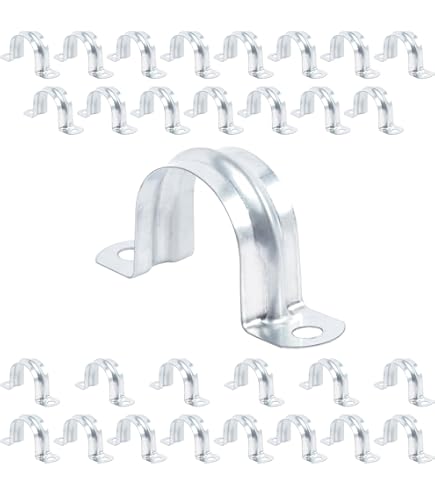 50 Pcs M8 Conduit Clamps - Stainless Steel 2 Hole Pipe Straps For 5/16 Inch OD Pipes