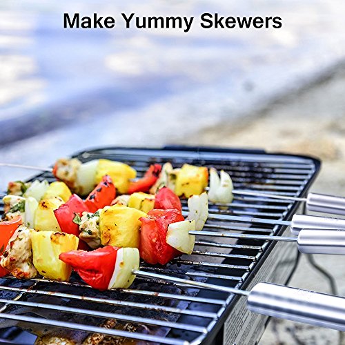 Z ZANMAX BBQ Tools Set, Stainless Steel Barbecue Accessories BBQ Tongs, Spatula, Fork, Skewers, Corn Holders,Brush, 18 Pcs 17'' Kitchen Utensil Grilling Tool Set (Aluminum Case) - Thumbnail 5