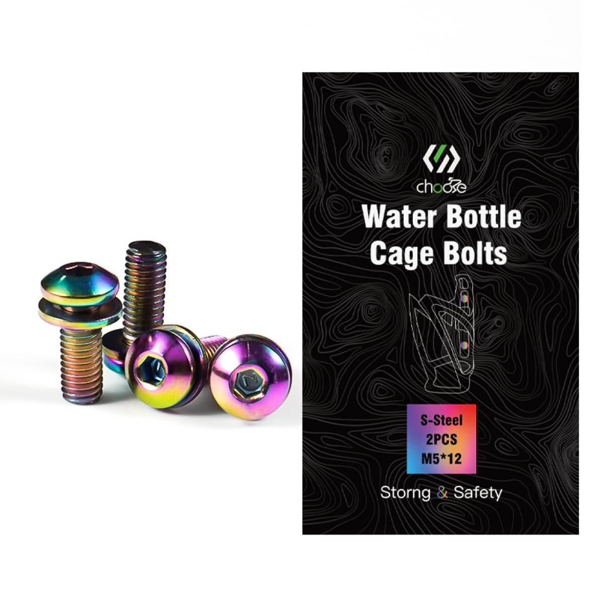 CNCLOL Bike Bottle Cage Bolts,Water Bottle Holder Screws For MTB/Bicycle/Mountain Bike/ebike/Gravel/BMX（Red/Orange/Blue/Green/Coloured/Gold）