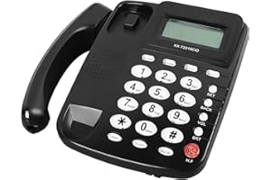 LAISANIM Corded Landline Telephone with Caller ID & Speakerphone, Big Button Desk Phone for Home, Office, Hotel, Seniors - Bl