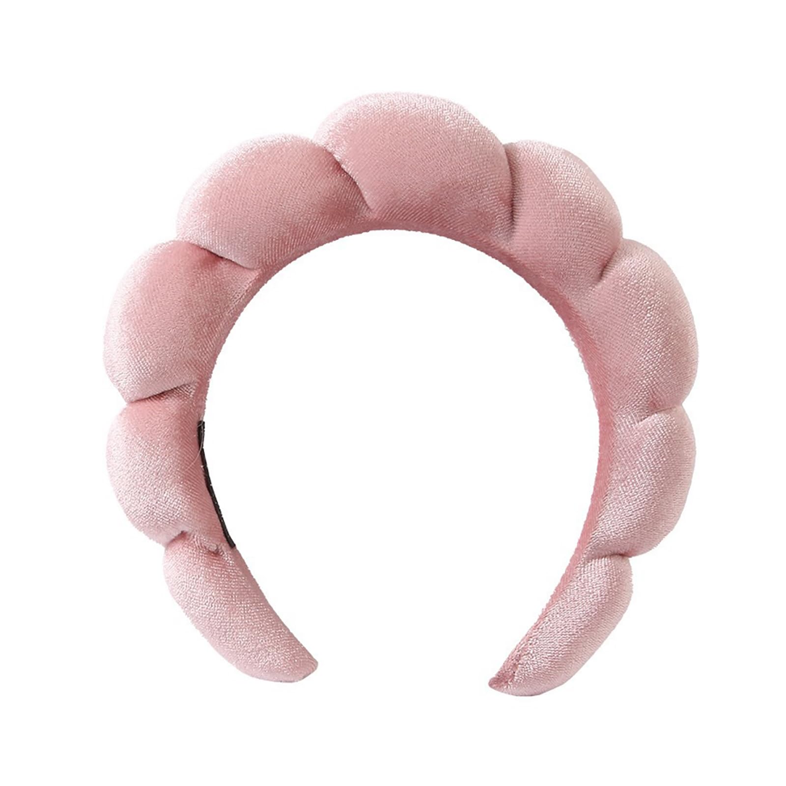 Ycfish Puffy Makeup Headband Spa Headbands for Women Sponge & Terry Towel Cloth Fabric Cute Skincare Headband for Face Washing, Makeup Removal, Shower, Facial Mask (Dusty Pink) — image 1