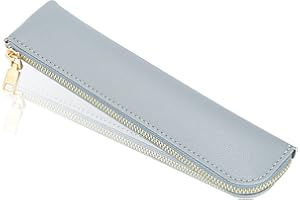 Sluxa Leather pencil case, Thin soft pen bag, Small pencil case for adults,Senior leather Minimal pencil pouch with zipper.…
