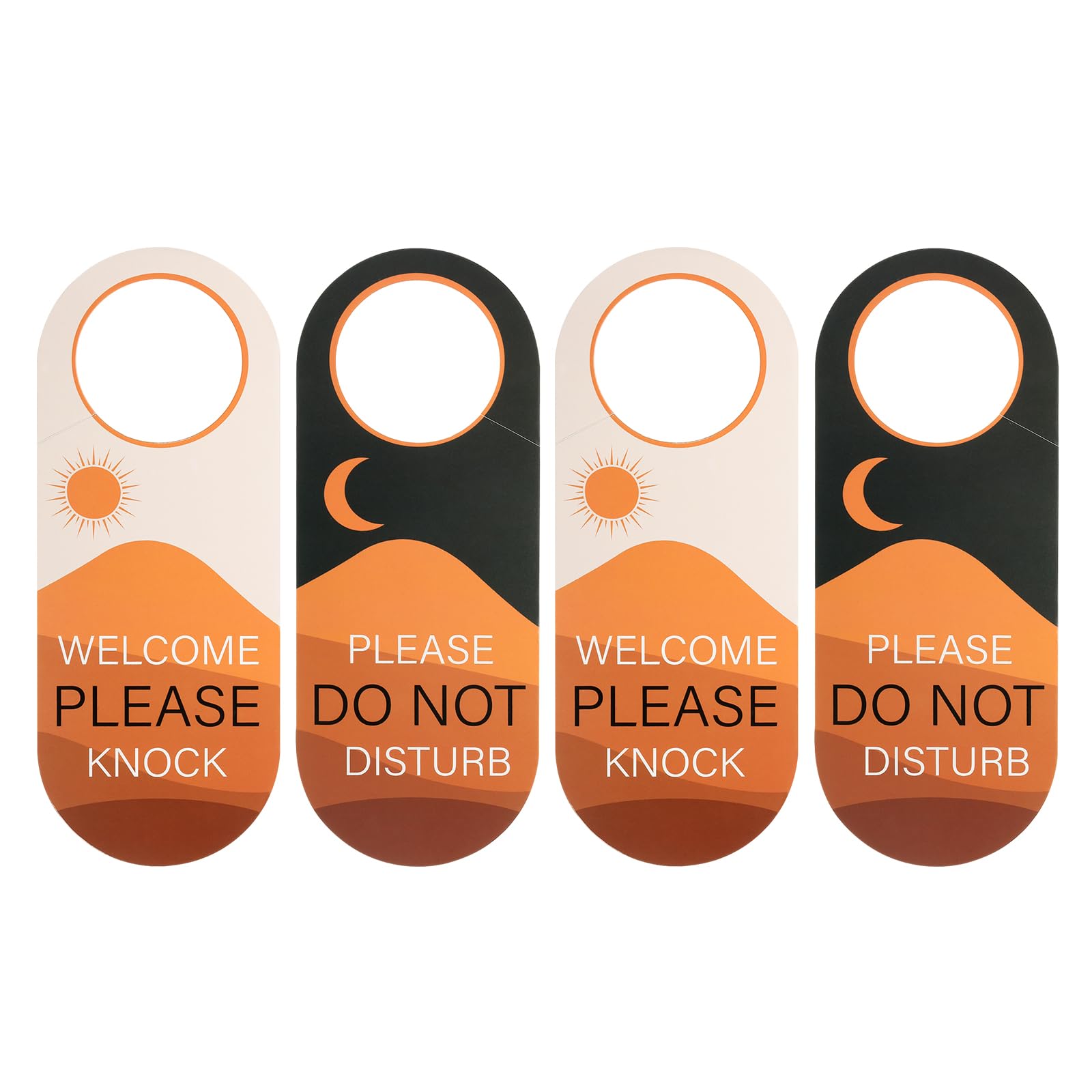 PATIKIL Do Not Disturb Door Hanger Sign 9x3.5 Inch, 4 Pcs Double Sided Welcome Please Knock on Back Side for Office Meeting Hotel Home Bedroom Sleeping