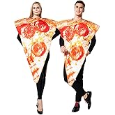 ReneeCho Adult’s Pizza Slice Costume Halloween Mens Food Mascot Couple Match Women, One Piece,Loose Type