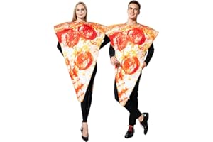 ReneeCho Adult’s Pizza Slice Costume Halloween Mens Food Mascot Couple Match Women, One Piece,Loose Type