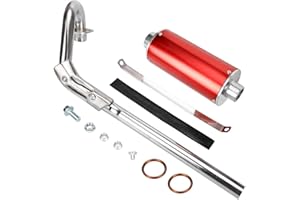 FVRITO Exhaust Pipe Muffler Silencer Kit for 125cc 110cc 70cc Dirt Pit Bike, 28mm Muffler for Chinese XR50 CRF50 Coolster SSR Baja Taotao Atomik Thumpstar Roketa Apollo Motorcycle ATV Parts Red