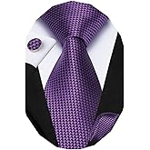 Dubulle Mens Paisley Striped Tie WOVEN Necktie for Men and Handkerchief Cufflinks Set Wedding Formal Business