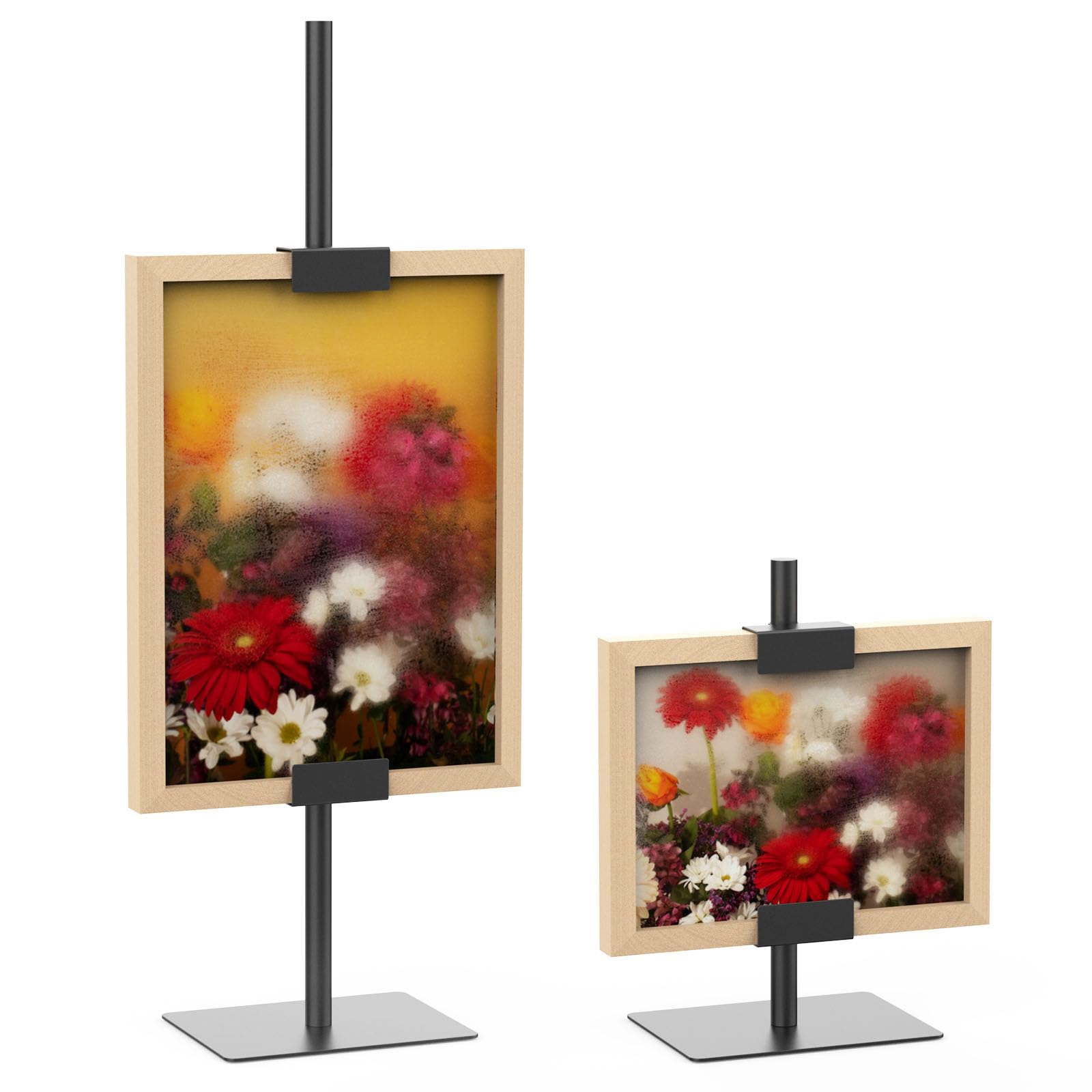 Photo 1 of Tabletop Picture Frame Stand,Heavy Metal Base Adjustable Size Table Easels for Display,Picture Frame Holder Art Display Stand for Signs, Canvas