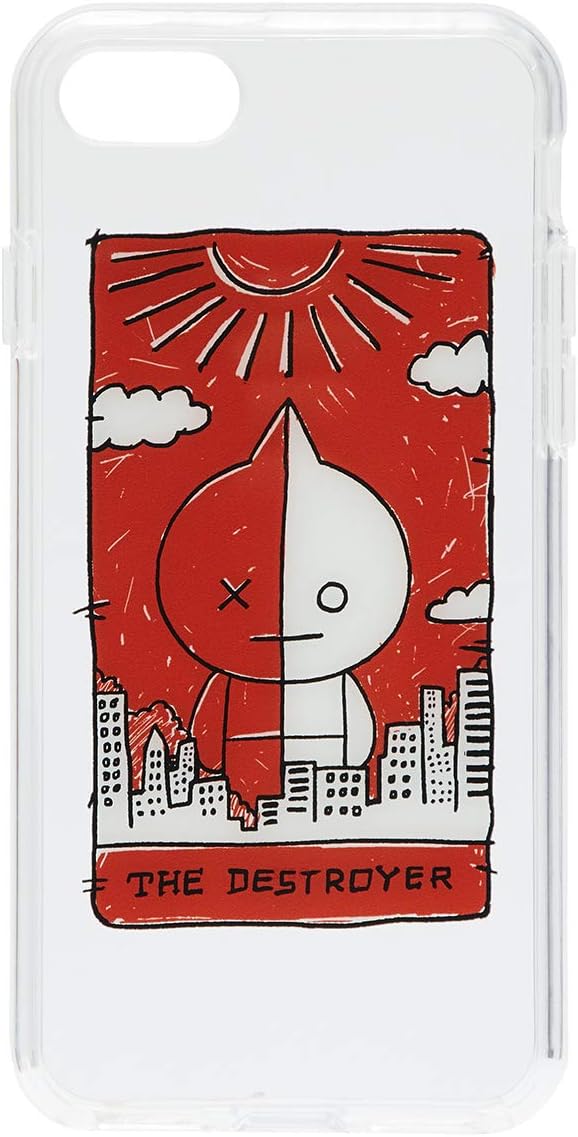 BT21 Official Merchandise by Line Friends - Van Character Poster Design Drop Protection Case for iPhone 8 / iPhone 7, Red
