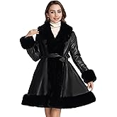 MUKEMUHE Winter Faux Fur Coats for Women,Faux Fur Leather Jacket Women