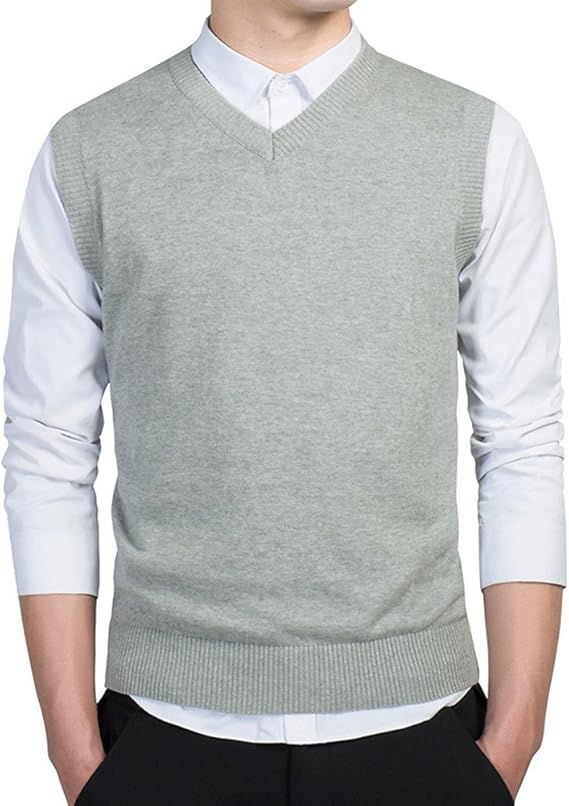 Amazon Cartoden メンズ ベスト Vネック ニット 綿 無地 カジュアル ニットベスト 春服 ベスト 通販
