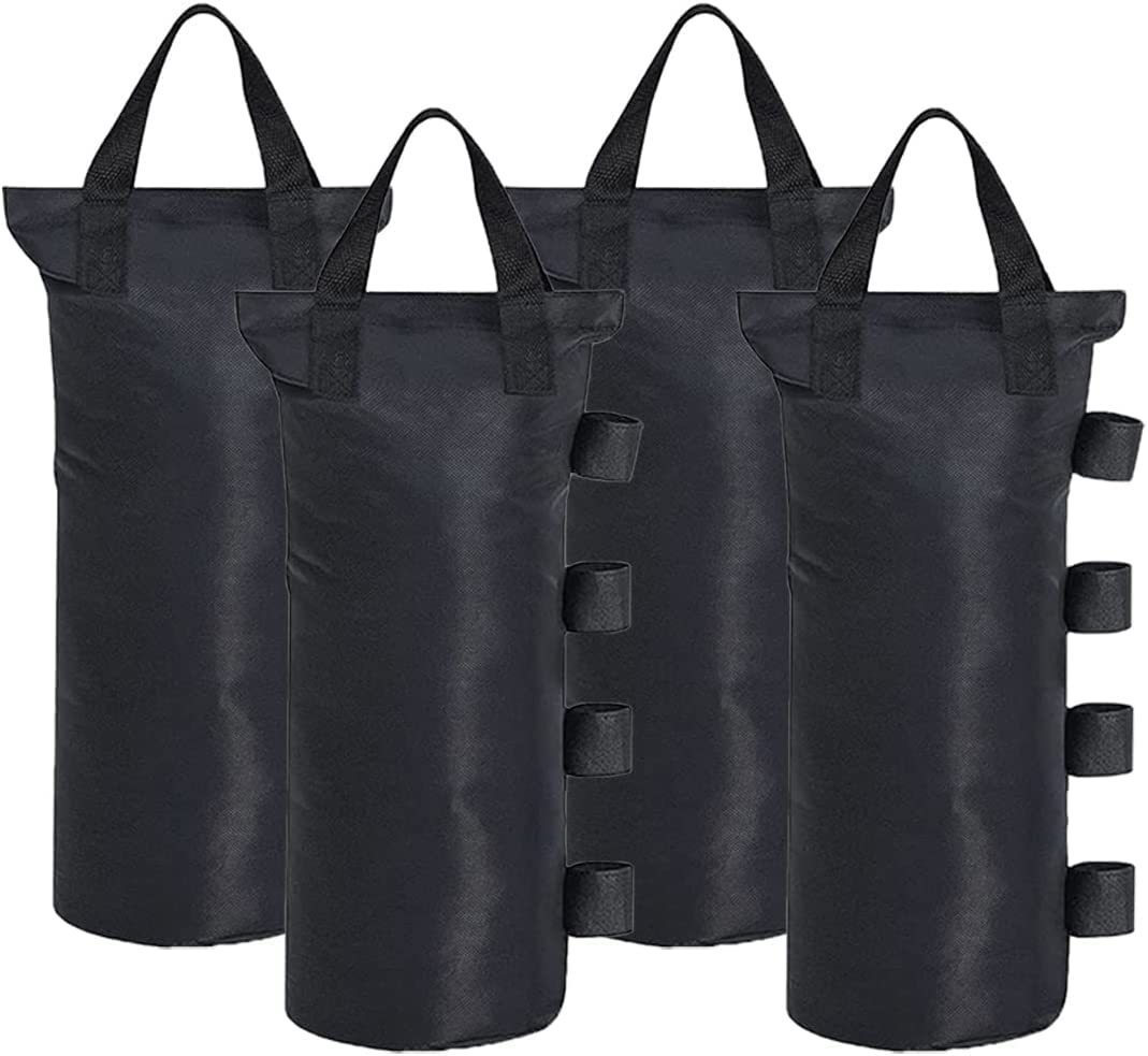 CACTIYE Canopy Weight Bags for Pop up Canopy Tent, Sand Bags Leg Weights (Round-4PCS-7.6x20 INCH, Black)