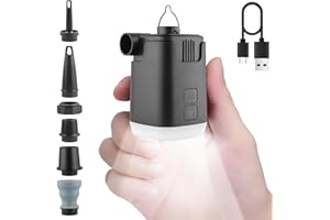 XINBAOHONG Mini Air Portable Camping Light Tiny Inflator/Deflator Pump with 4000mAh Battery USB Rechargeable for Pool Floats Air Bed Air Mattress Swimming Ring Vacuum Storage Bags