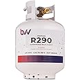 Best Value Vacs High-Purity 20LB Propane Tank R290 - USA-Sourced Propane Fuel - Guaranteed 99.5% Purity - Brass 1/4 JIC Flare Adapter-Brass / 1/4" JIC Flare