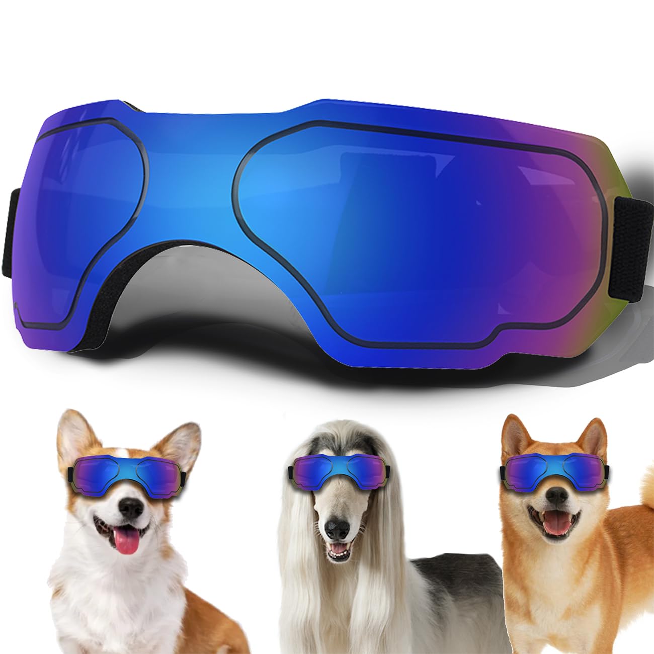 Medium Dog Sunglasses with Adjustable Strap UV Protection, Suitable for Dogs Eye Protection