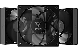 GAMDIAS Notus M1-1203 120mm Black PWM Fan (3 Fan Pack), Daisy-Chain PWM Sharing, Closed-Loop Technology for Steady RPM on Coo