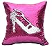 BeneU 16 x 16 inch Double Colors Reversible Sequin Mermaid Pillow Cover, Glitter Sofa Cushion Case - Rose red & Silver