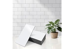 practicalWs 100-Pieces Peel and Stick Backsplash for Kitchen，Waterproof PVC Shower Wall Tile for Bathroom，Glossy Pure White Ceramic Look Back Splash Self Adhesive Stick on Subway Tiles for Walls