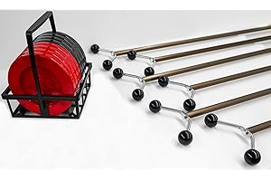 ALLEN R. SHUFFLEBOARD CO., INC. Allen Shuffleboard Family Shuffleboard Set with 6 cues (4-Adult 75" & 2-Kid 48") + Set of 8 Regulation 6" Shuffleboard Discs with Carrier