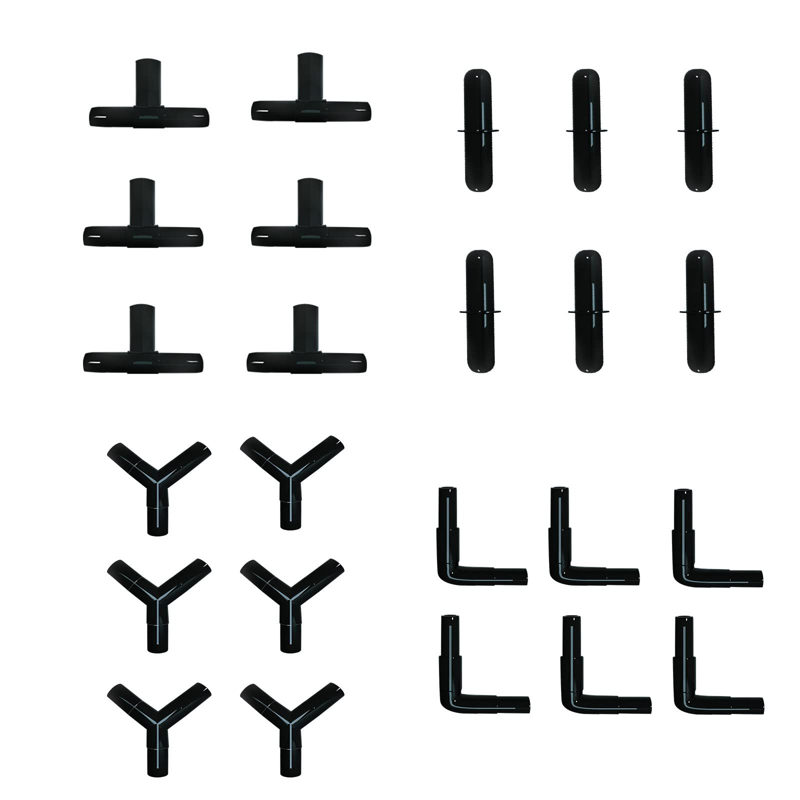 Waycreat 24 pcs 4mm Black Aquarium Airline Tubing Connectors Plastic Inline Valve