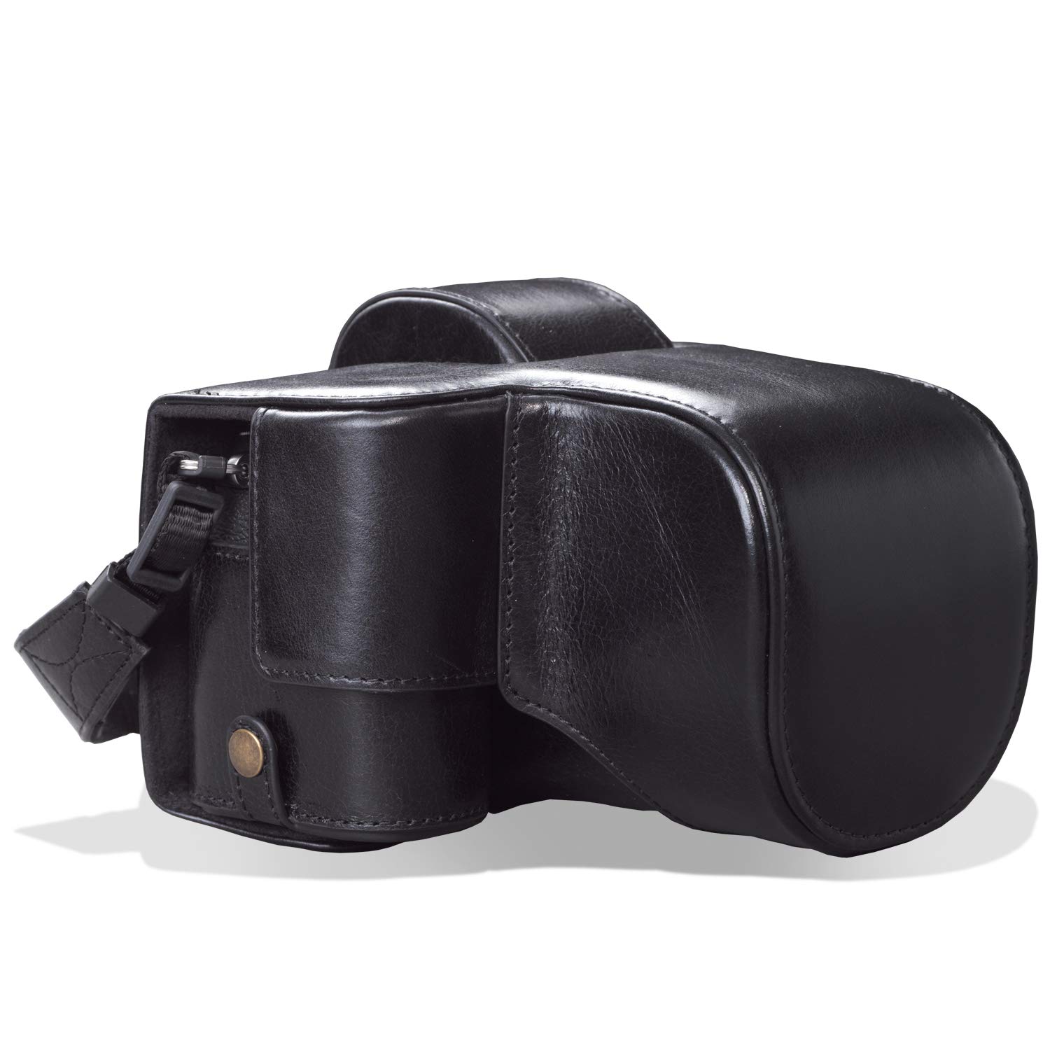 MegaGear MG1959 Ever Ready Genuine Leather Camera Case compatible with Fujifilm X-S10 - Black