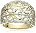 10k Yellow Gold Filigree Diamond Ring (1/10 cttw, I-J Color, I2-I3 Clarity), Size 8