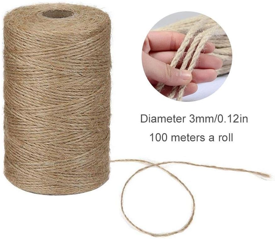 Cuisine Maison Travaux Manuels Aolvo En Toile De Jute Ficelle 100 M Arts Crafts Durable Ficelle Pour Emballage Decoration Cadeau Jardinage Et Home Bundle Arbre A Chat Industriels 3 Mm Lin