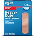 Amazon Basic Care - Heavy-Duty Fabric Adhesive Bandages, One Size, First Aid and Wound Care Supplies, 100 Count