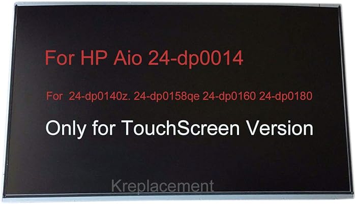 23.8" Touch Screen Replacement Digitizer Glass LCD Screen Display 1920x1080 for HP All-in-One 24-dp0014 24-dp0140z. 24-dp0158qe 24-dp0160 24-dp0180 AIO Desktop Monitor (Only for TouchScreen PC)