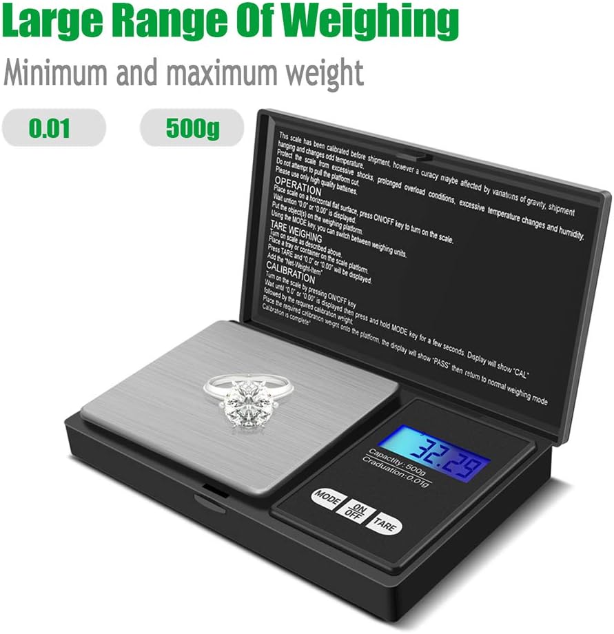 Bilancia portatile da cucina - bilancia digitale di precisione-500g x 0.01g