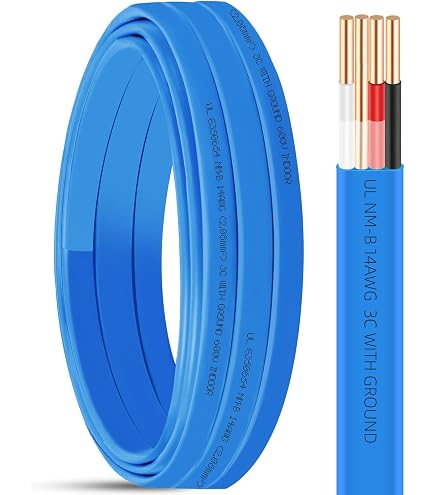 MECCANIXITY 14/2 NM-B Wire With Ground – 10FT 14AWG 600V UL-Listed Pure Copper, 2-Conductor Non-Metallic Sheathed Cable For Residential & Commercial Indoor Wiring (White)