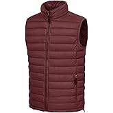 LZACTOIN-X Men's Lightweight Packable Puffer Vest Outerwear Insulated Winter Sleeveless Jacket for Hiking Running Travel