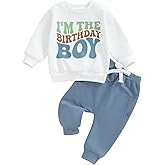 Kayotuas Baby Boy Birthday Outfit Toddler Fall Clothes Infant Birthday Boy Shirt & Pants Set Cute 2 Piece Cake Smash Outfits
