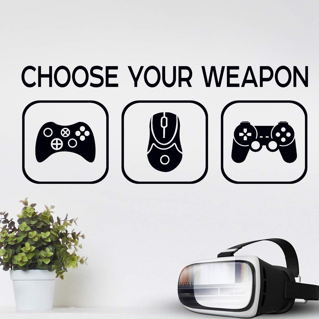 Choose Your Weapon Wall Sticker Bedroom Stickers Boys Art Gaming Accessories Gamer Vinyl Decal Kids Room Decor Game Wallpaper Teen Posters Teenage Room Decals Kitchen Kid boy bedrooms Skin Controller
