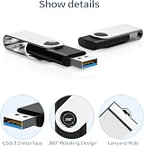 KOOTION USB 3.0 Flash Drive 5 Pack 16 GB Swivel Indicator Black view 3