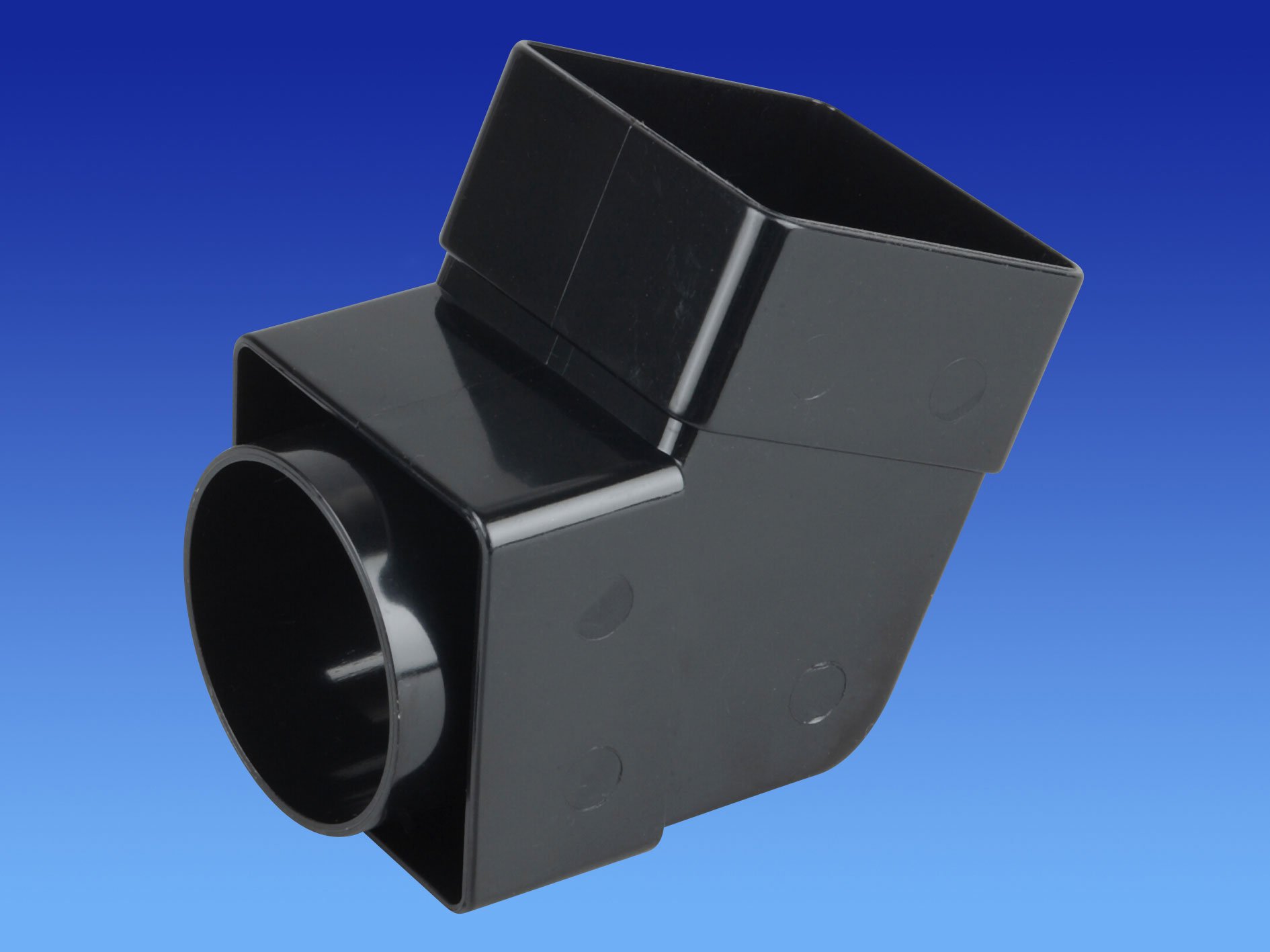 Wavin OSMA 4T825 Black Offset Bend/Elbow - Socket for 61mm Square downpipes