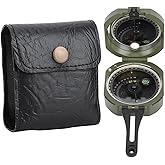 Fayelume Military Compass, Compass Hiking Survival, Geological Guide, with Bag, for Hiking Camping Navigation Backpacking Orienteering