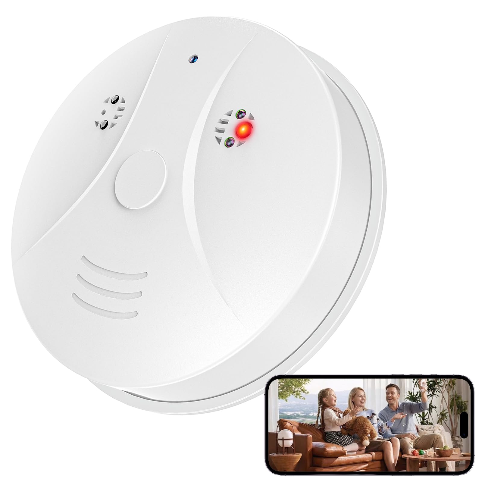 Photo 1 of 1080P HD Wireless WiFi Indoor Camera Smoke Detector for Home Security with App Control & Motion Detection,Outdoor Camera with Night Vision & Loop Recording for Office/Garage/Shop,Easy to Use & Install