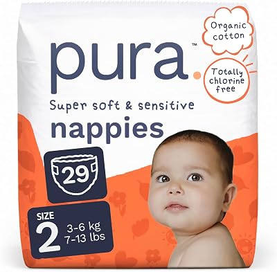 Pura Baby Nappies Size 2 29 Count 3-6kg Cloud Soft Hypoallergenic