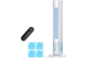 MYICY Evaporative Air Cooler, 35" Windowless Air Conditioner Portable w/3 Speeds, 25ft Remote, Smart Timer & Water Tank, Portable Air Conditioners No Windows Needed, 90°Oscillating AC Unit for Room