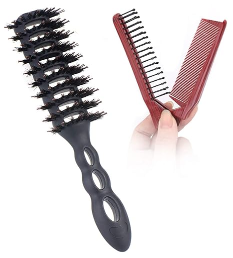 Buy Mens Vented Hair Styling Brush And Travel Folding Hair Brush