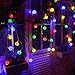 BlueFire Lantern String Lights Outdoor String Lights w/ 50 Led Bulbs 31ft Long Globe Fairy Light for Christmas Party, Landscape Indoor Window, Bedroom, Wedding (Multi-color)