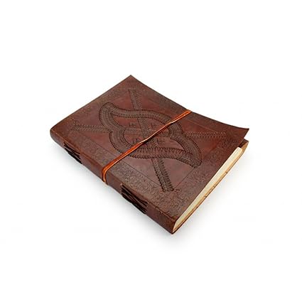 A.P. Donovan - Tagebuch in Leder-Umschlag - Notizblock in Blanko, Orient, für Skizzen, Kladde fürs Büro oder Uni - Notizbuch 