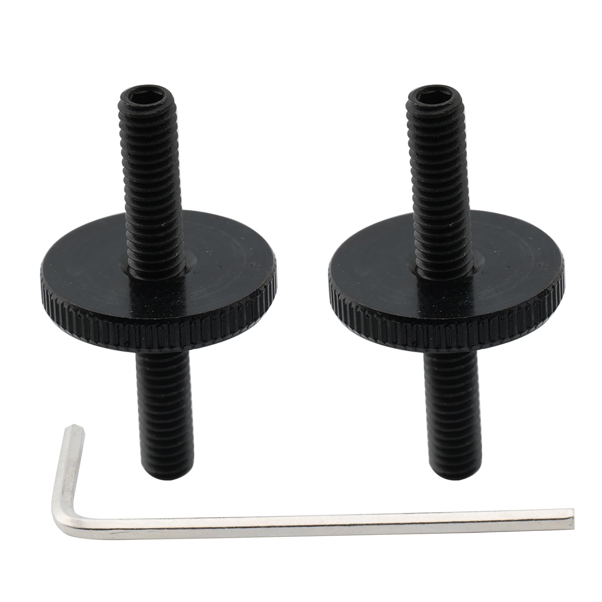 Musiclily Pro Metric Sized M4 ABR-1 Tune-o-matic Bridge Posts and Thumbwheels for Epiphone Les Paul Style Guitar, Black (Set of 2)
