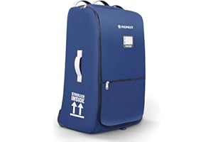 REMEIT Stroller Bag for Airplane, Stroller Travel Bag Compatible with UPPAbaby Vista, Vista V2, Cruz V2, Rolling Wheel Bag with Storage Pocket, Multiple Handles, Luggage Tag for Flight Travel, Navy