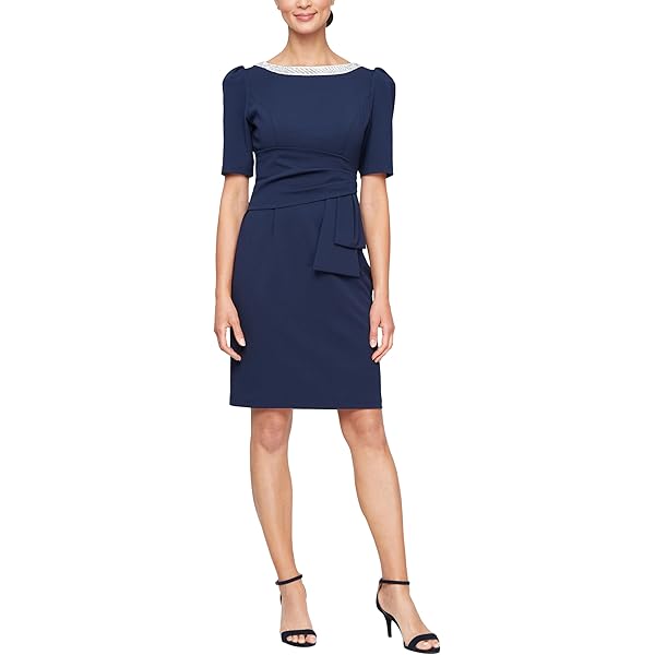 alex evenings portrait collar dress Alex Evenings Women's Long Portrait Collar Glitter Mesh Dress, Blue, 12 main image 0