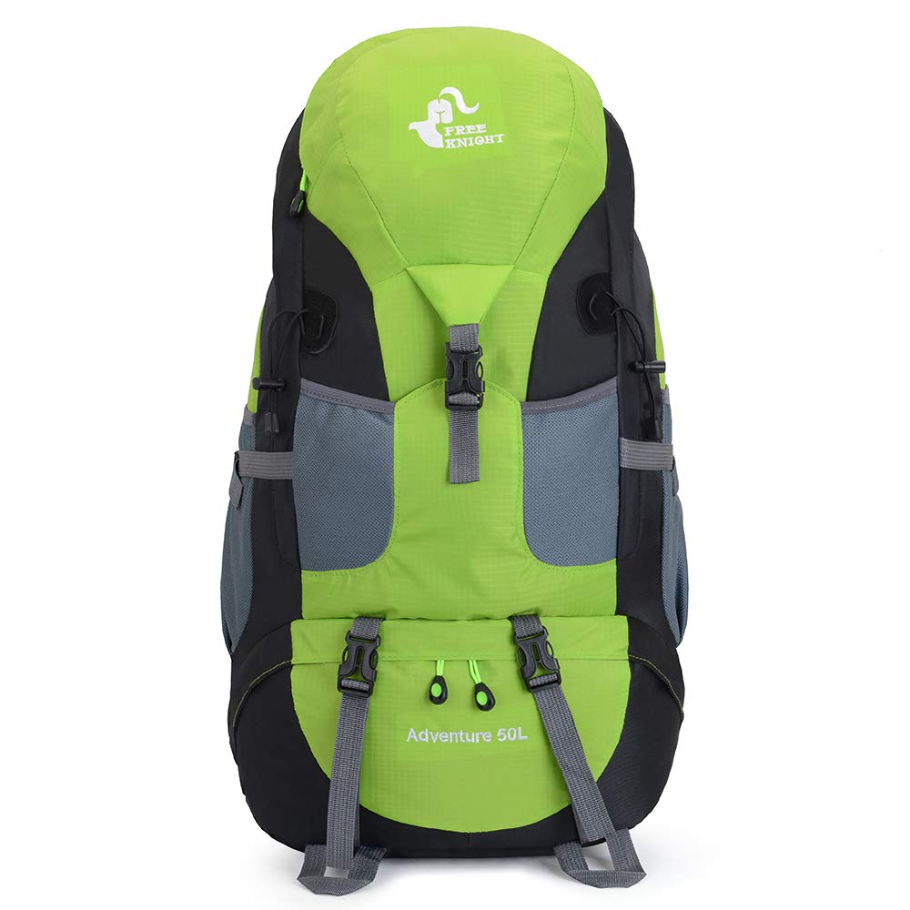 free knight 50L Waterproof Ultra Lightweight Hiking Backpack,Frameless,Outdoor Sport Daypack Travel Bag for Climbing Camping Touring Mountaineering Fishing (Green)